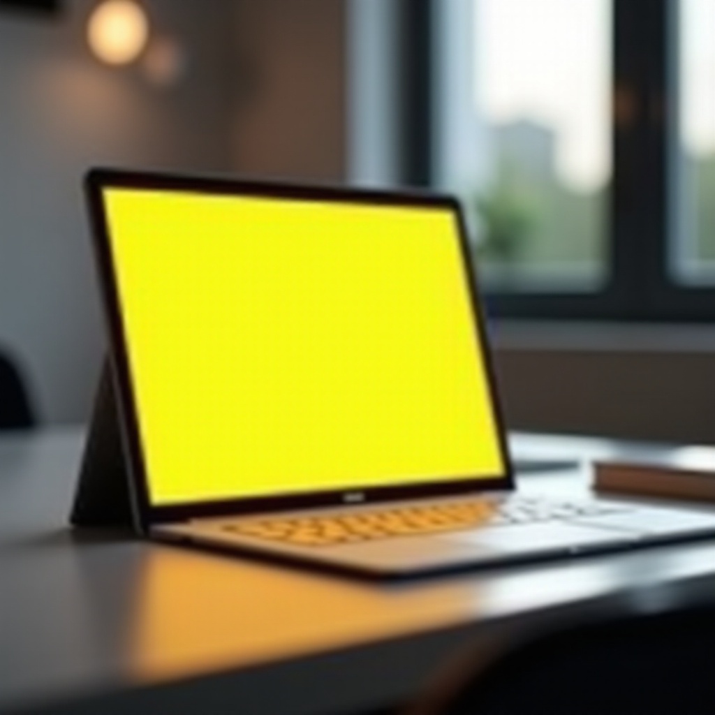 laptop surface żółty ekran