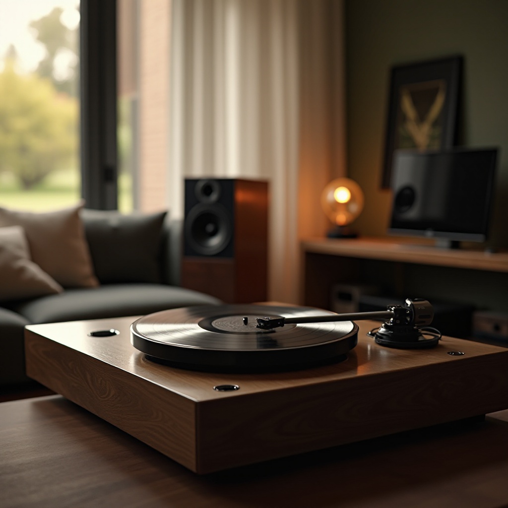 gramofon, który może łączyć się z głośnikiem Bluetooth