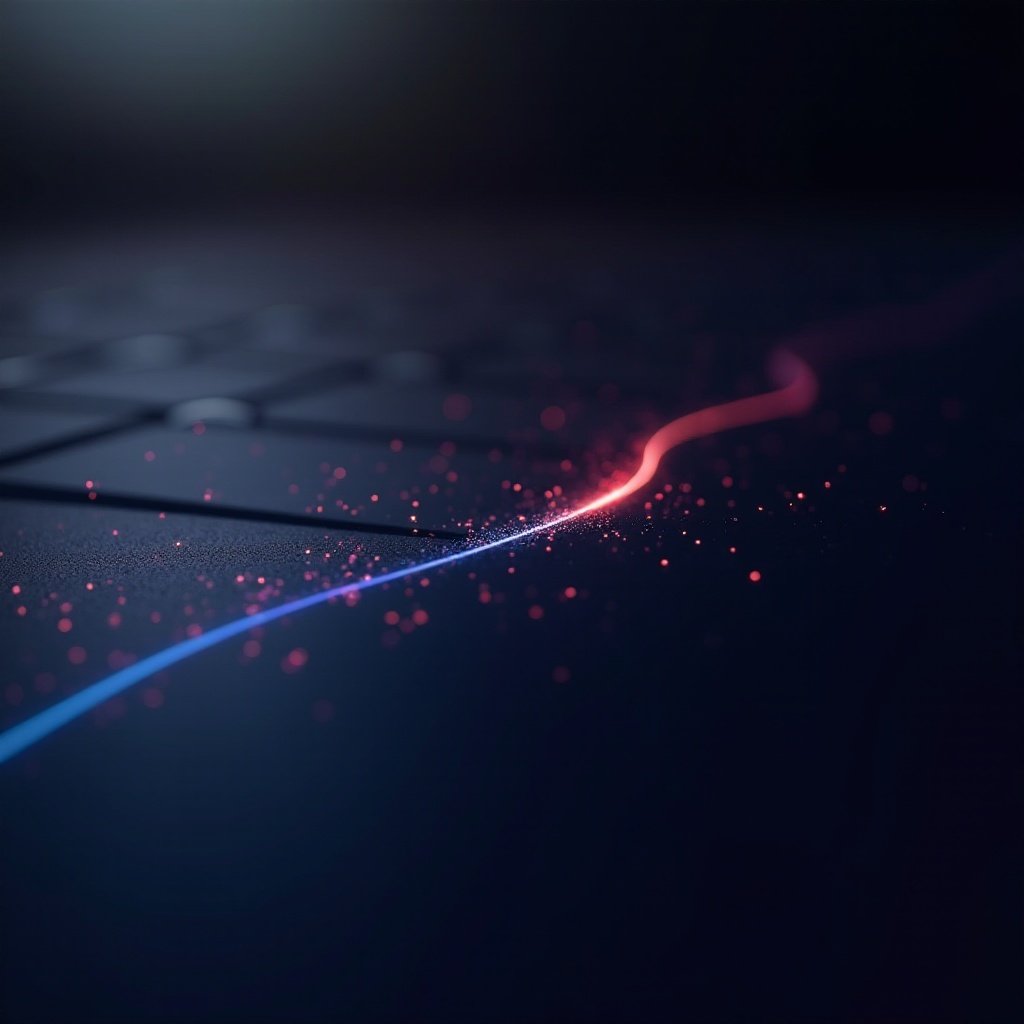 خط من البكسلات الميتة على اللابتوب