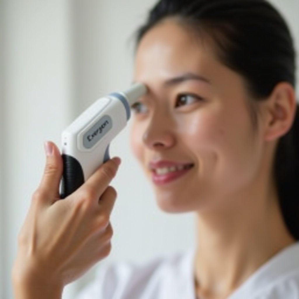 كيفية استخدام جهاز فحص درجة الحرارة من Exergen