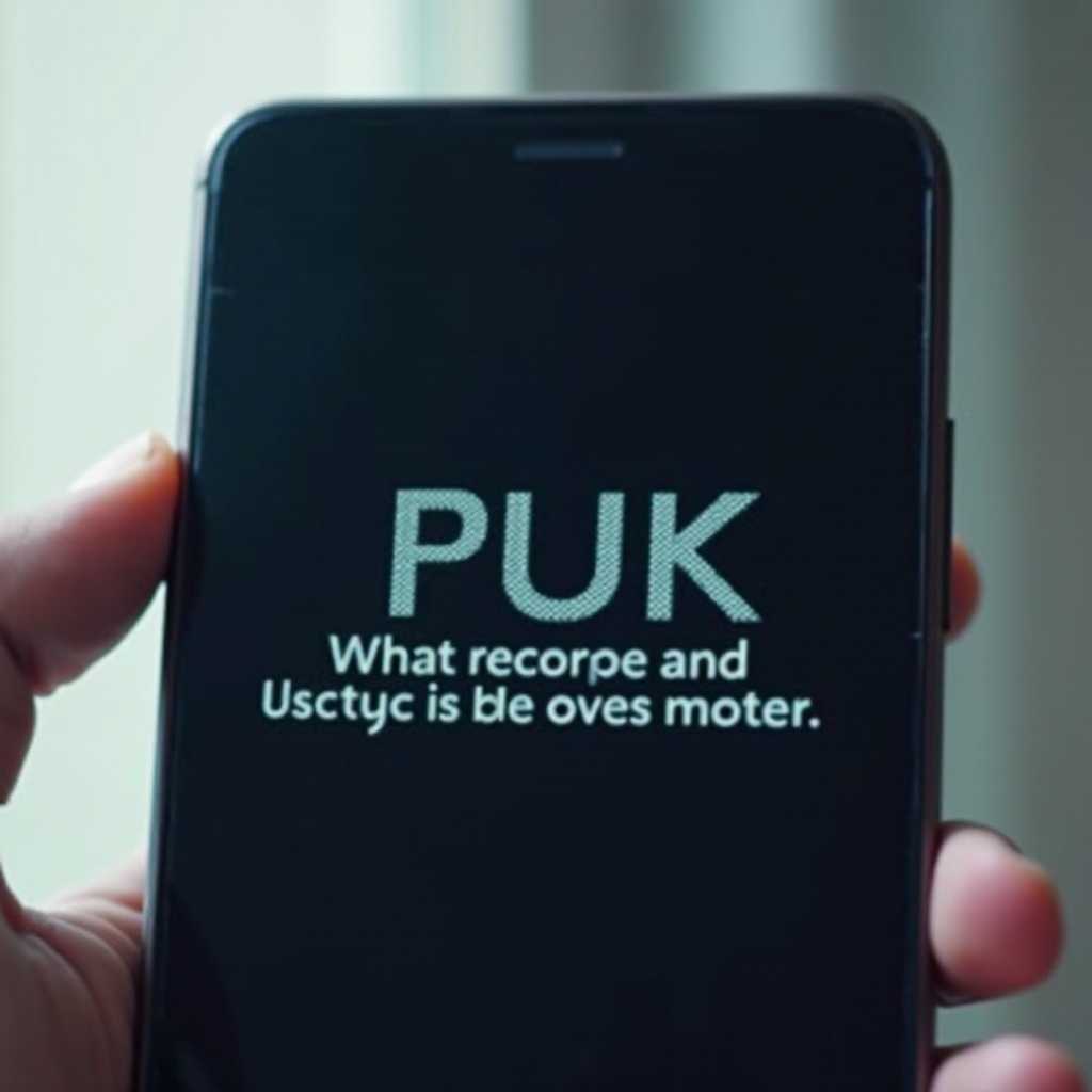 what is a puk number mean in a cell phone