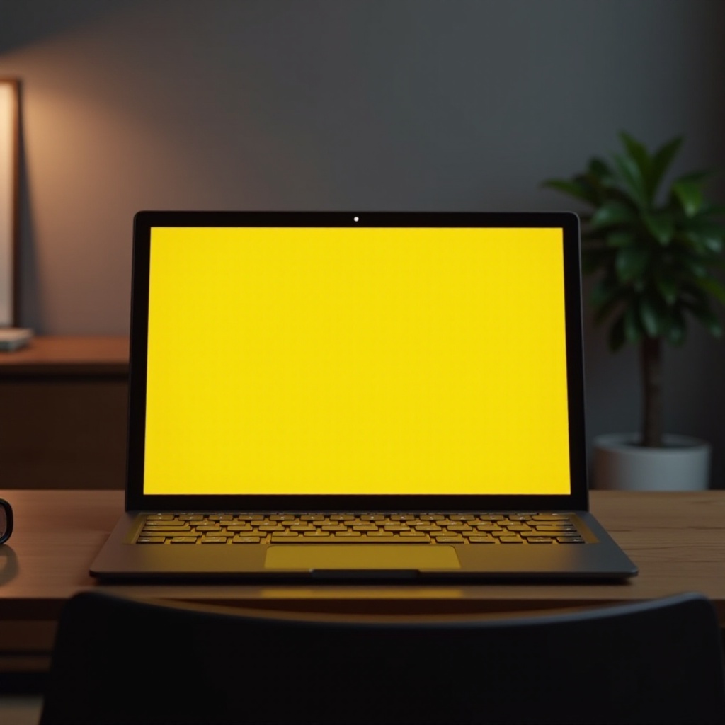 povrchový laptop žlutá obrazovka